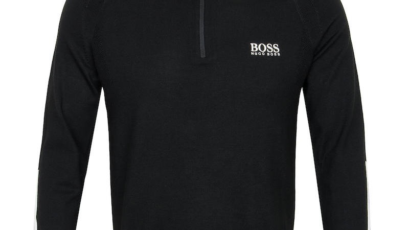 BOSS ZENNO ZIP NECK SWEATER